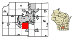 Dane County Wisconsin Incorporated and Unincorporated areas Fitchburg Highlighted